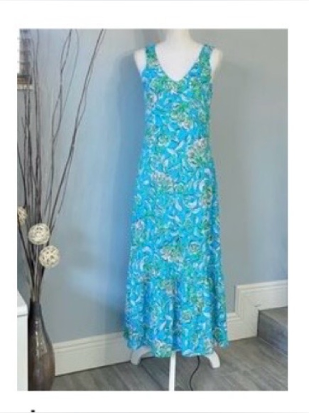 🩵💚Lilly Pulitzer Turquoise Madsen V-Neck Sleeveless Midi  Dress With Belt. XL